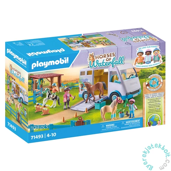 Playmobil 71493 Horses of Waterfall Hordozható lovas suli játékszett