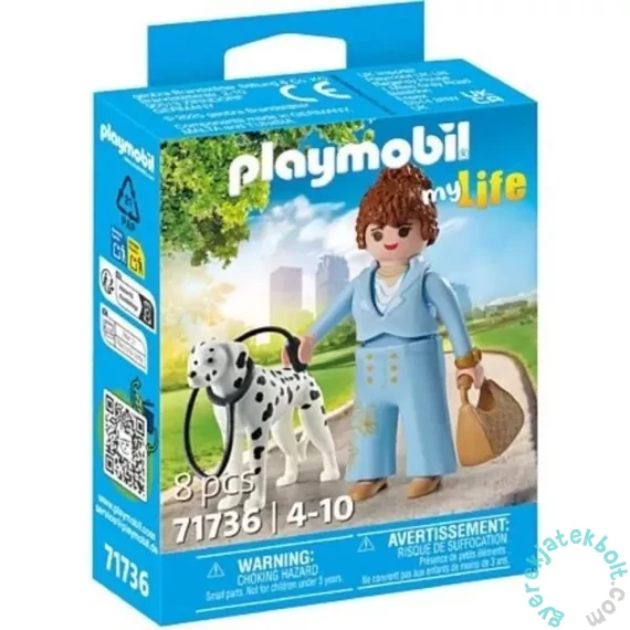 Playmobil 71736 My Life Kékruhás-nő dalmatával játékszett