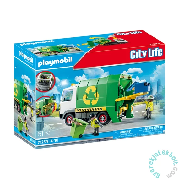 Playmobil - City Action - Üveghulladék-gyűjtő teherautó játékszett
