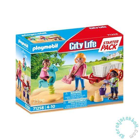 Playmobil - City Life - Starter Pack - Óvónő húzható kiskocsival kezdő játékszett