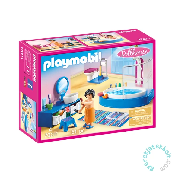Playmobil - Dollhouse - Fürdőszoba káddal játékszett