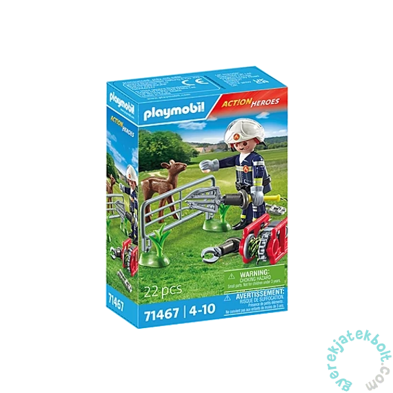 Playmobil - Action Heroes - Tűzoltó állatmentés közben játékszett (71467)