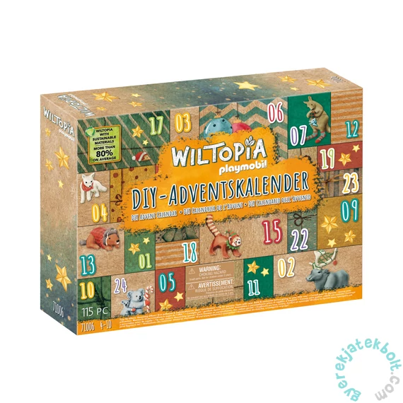 Playmobil - Wiltopia - DIY Adventi naptár - Állati utazás a világ körül játékszett