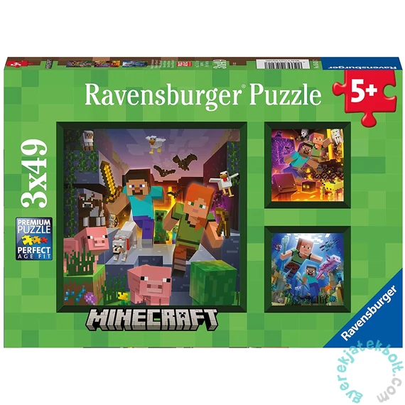 Ravensburger 3 x 49 db-os puzzle - Minecraft (05621)