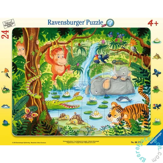 Ravensburger 24 db-os keretes puzzle - A dzsungel állatai (06171)