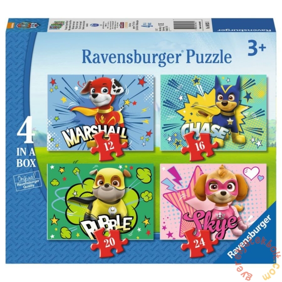 Ravensburger 4 az 1-ben puzzle (12,16,20,24 db-os) - Mancs őrjárat - Szuperhősök (06923)