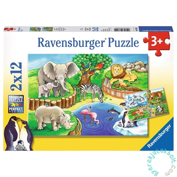 Ravensburger 2 x 12 db-os puzzle - Az állatkertben (07602)