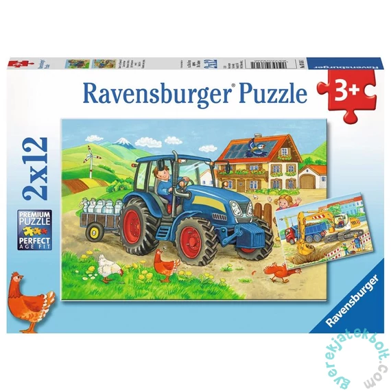 Ravensburger 2 x 12 db-os puzzle - Építkezés, farm (07616)