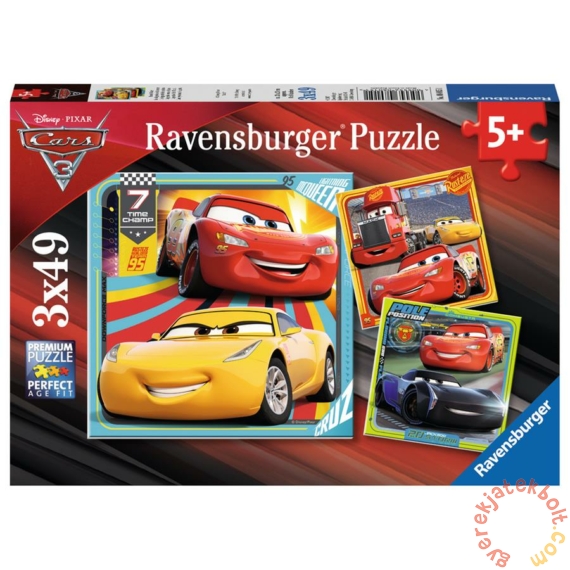 Ravensburger 3 x 49 db-os puzzle - Verdák 3 - Színpompás járgányok (08015)