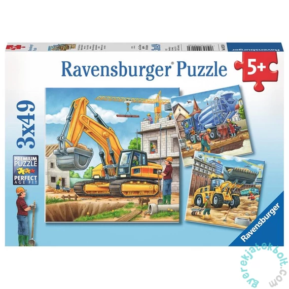 Ravensburger 3 x 49 db-os puzzle - Munkagépek az építkezésen (09226)