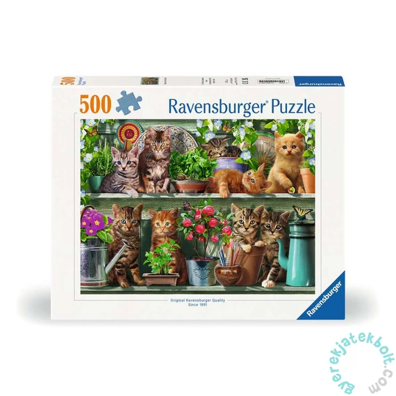 Ravensburger 500 db-os puzzle - Cicák a polcon (12000205)