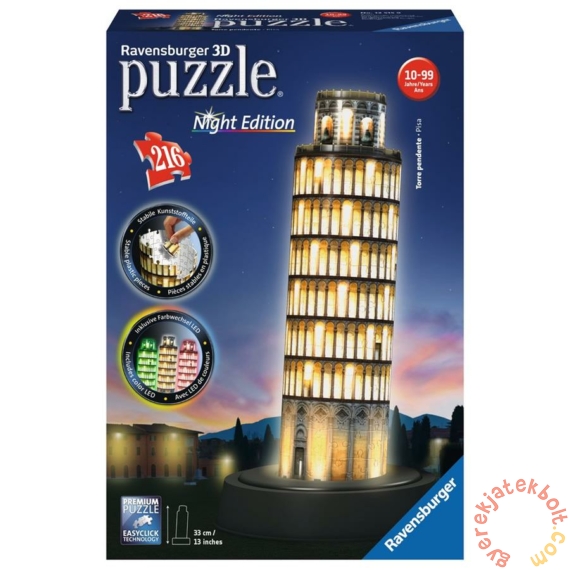 Ravensburger 216 db-os 3D Night Edition puzzle - Pisai ferde torony (12515)