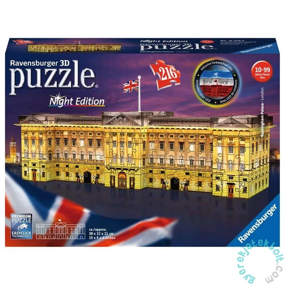 Ravensburger 216 db-os 3D Night Edition puzzle - Buckingham palota (12529)