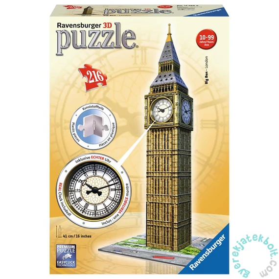 Ravensburger 216 db-os 3D puzzle - Big Ben valódi órával (12586)