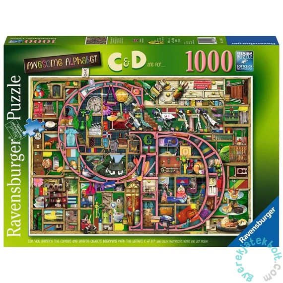 Ravensburger 1000 db-os puzzle - Awesome Alphabet - C-D, Colin Thompson (15183)