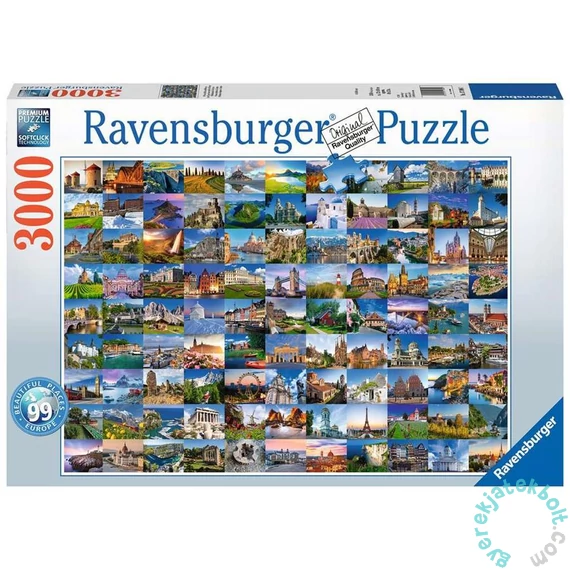 Ravensburger 3000 db-os puzzle - A 99 legszebb hely Európában (17080)