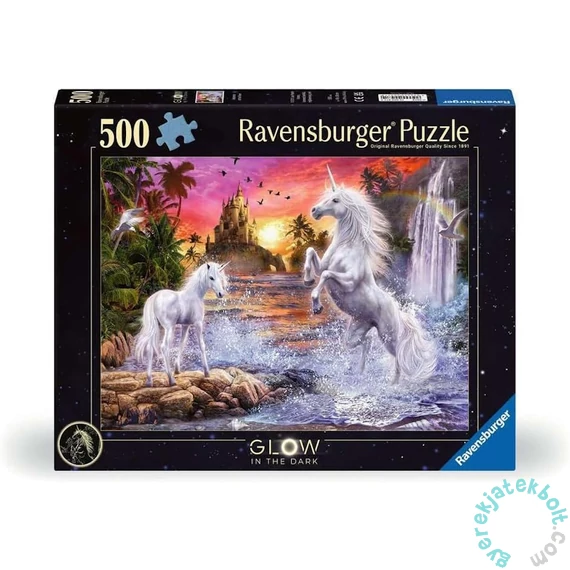 Ravensburger 500 db-os Fluoreszkáló puzzle - Unikornisok a folyóban (12000471)