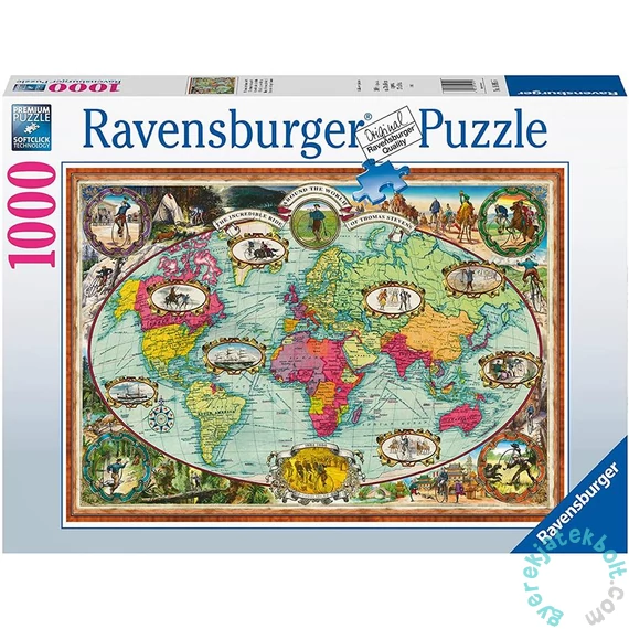 Ravensburger 1000 db-os puzzle - Biciklivel a világ körül (16995)