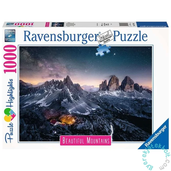 Ravensburger 1000 db-os  puzzle - Beautiful Mountains - Drei Zinnen, Dolomitok (17318)