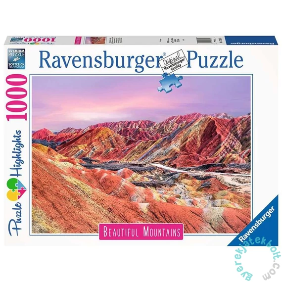 Ravensburger 1000 db-os  puzzle - Beautiful Mountains - Regenboogbergen, China (17314)
