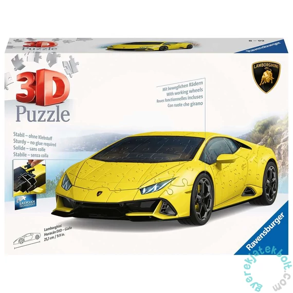 Ravensburger 108 db-os 3D puzzle - Lamborghini Huracán EVO Giallo - sárga (11562)