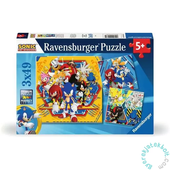 Ravensburger 3x49 db-os puzzle - Sonic a sündisznó (12001133)