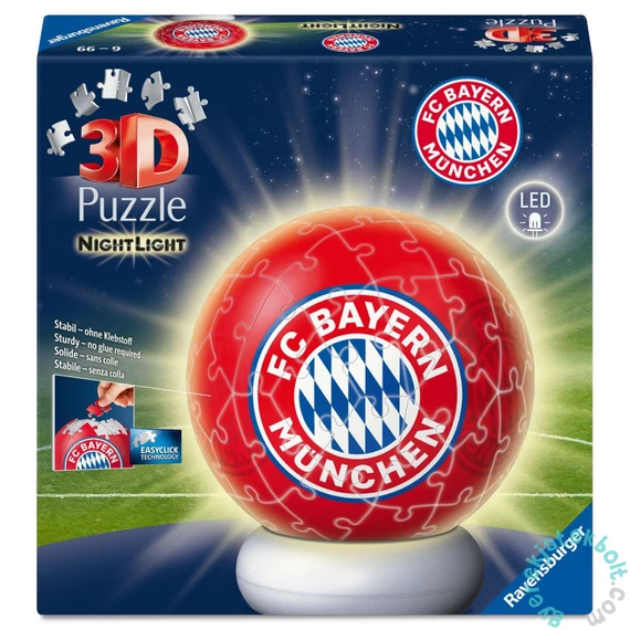 Ravensburger 72 db-os 3D puzzle - FC Bayern München éjjeli fény (12008056)