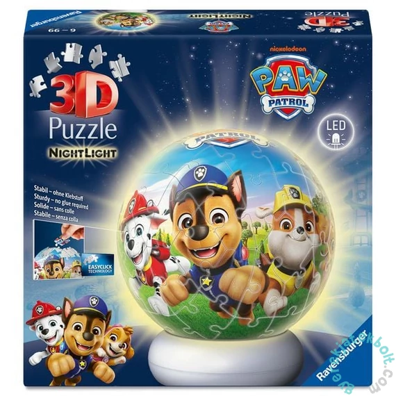 Ravensburger 73 db-os 3D puzzle - Mancs Őrjárat éjjeli fény (12008057)