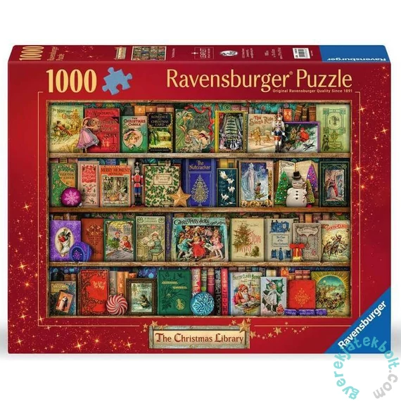 Ravensburger 1000 db-os puzzle - Karácsonyi könyvespolc (12000324)