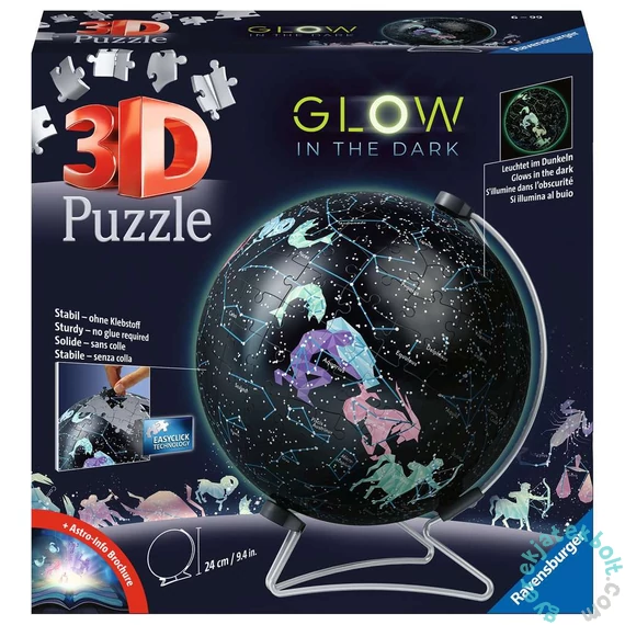 Ravensburger 180 db-os 3D Világító gömb puzzle - Csillaggömb (11544)