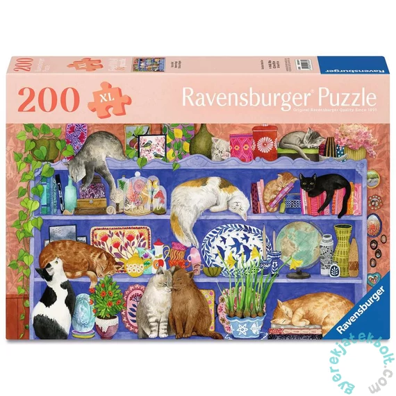 Ravensburger 200 db-os puzzle  - Macskák a polcon (12001367)
