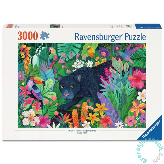 Ravensburger 3000 db-os puzzle  - Párduc a virágzó dzsungelben (12001748)
