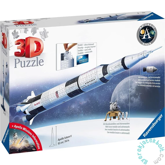Ravensburger 432 db-os 3D puzzle - Apollo Saturn V Rakéta (11545)