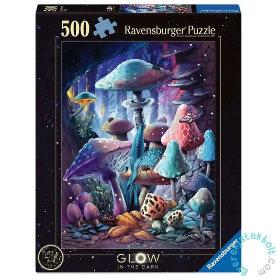 Ravensburger 500 db-os puzzle - Glow in the Dark - Holdfényes gombák (12001386)