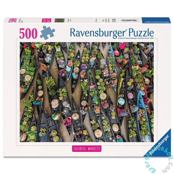 Ravensburger 500 db-os puzzle  - Lebegő piac Indonéziában (12001813)