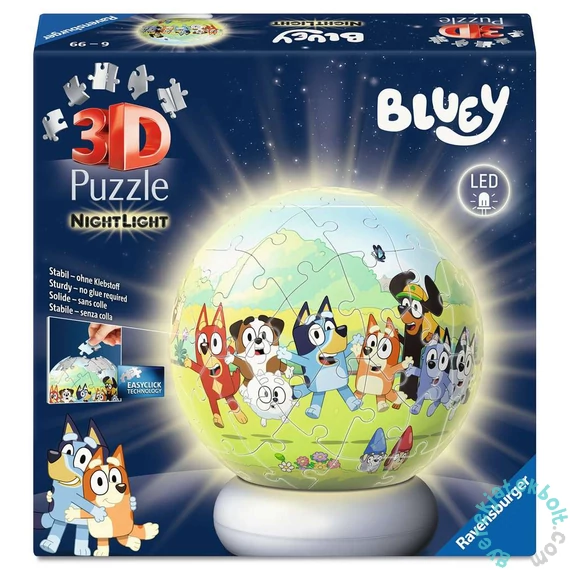 Ravensburger 72 db -os 3D világító gömb puzzle  - Bluey éjjeli fény (12008060)