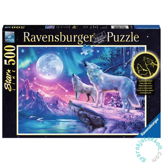 Ravensburger 500 db-os Fluoreszkáló puzzle - Farkasok a holdfényben (14952)