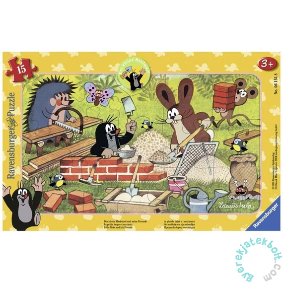 Ravensburger 15 db-os keretes puzzle - Kisvakond és barátai (06151)