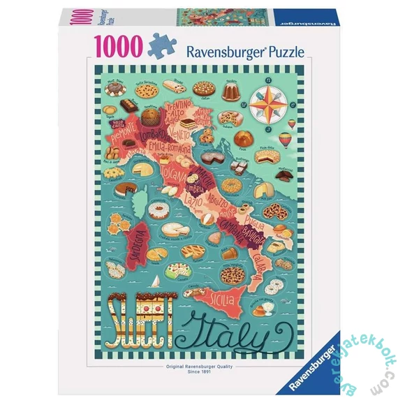 Ravensburger 1000 db-os puzzle - Map of Italy - Sweet (12001237)