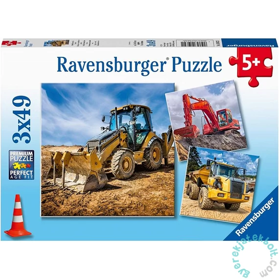 Ravensburger 3 x 49 db-os puzzle - Építőipari járművek (05032)