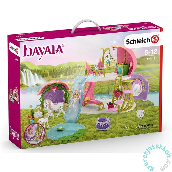 Schleich 42445 Csillogó virágház unikornisokkal, tóval és istállóval játékszett - bayala (SLH42445)