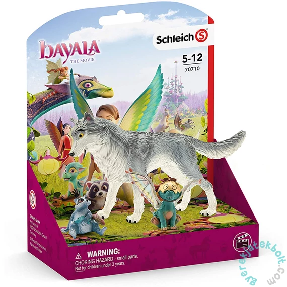 Schleich 70710 Lykos farkas, Nugur sárkánybébi és Piuh mosómaci figurák - bayala film (SLH70710)