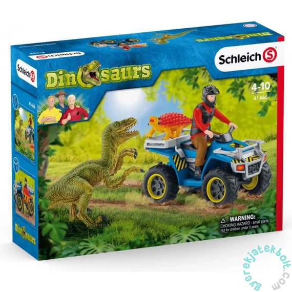 Schleich 41466 Menekülés quaddal a velociraptor elől játékszett - Dinoszauruszok (SLH41466)
