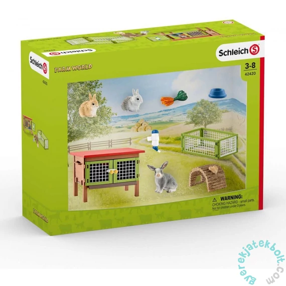 Schleich 42420 Nyúl ketrec játékszett - Farm World