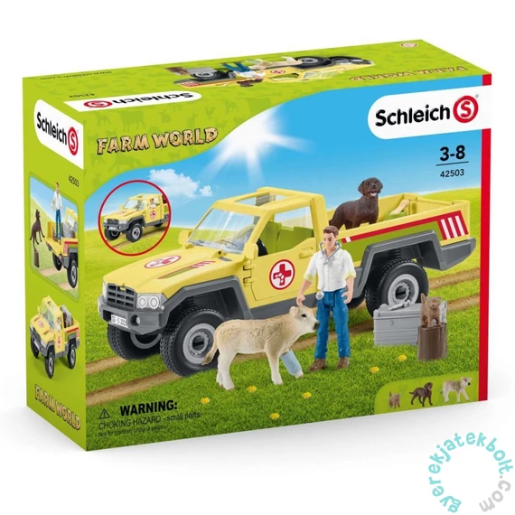 Schleich 42503 Állatorvos látogatása a farmon játékszett - Farm World