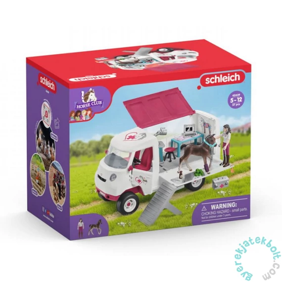Schleich 42439 Mobil állatorvosi klinika Hannoveri csikóval játékszett - Horse Club