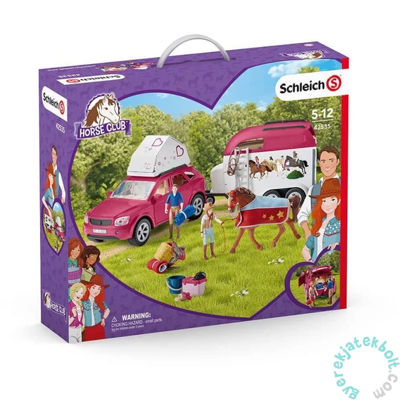 Schleich 42535 Lovas kaland lószállító utánfutóval játékszett - Horse Club