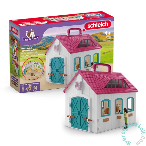 Schleich 42703 Nyitott istálló - Kis patkó játékszett - Horse Club