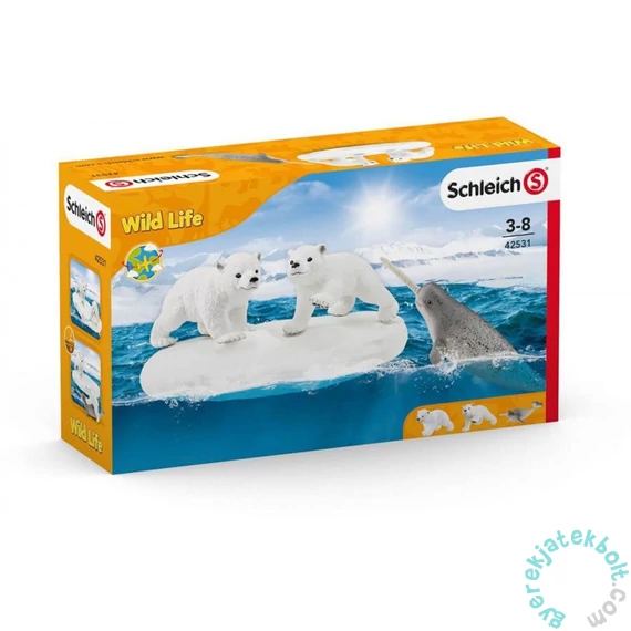 Schleich 42531 Jegesmedvebocsok játékszett - Wild Life