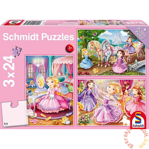 Schmidt 3 x 24 db-os puzzle - Fairytale Princesses (56217)